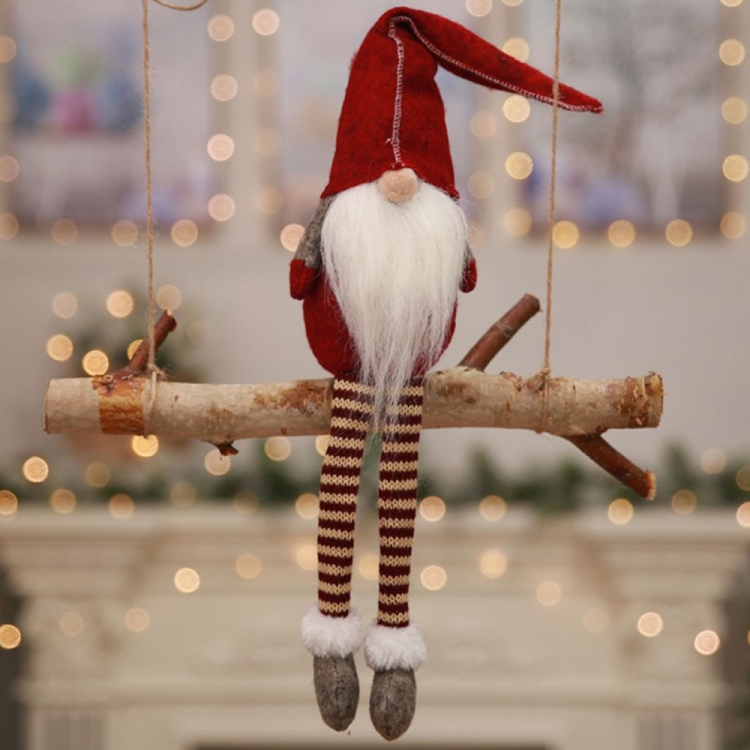 Ornements d'arbre de Noël 3D en coton, décor de jambes d'elfe avec