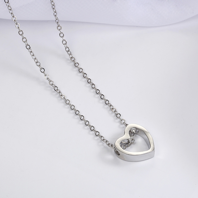 Collar de moda Diseño de corazón Collar simple hueco (oro) - 3