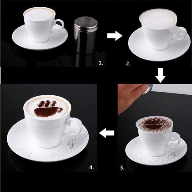 32 PCS Coffee Stencil Filter Coffee Maker Cappuccino Mold Templates Strew  Flowers Pad Spray Art Baking Tools
