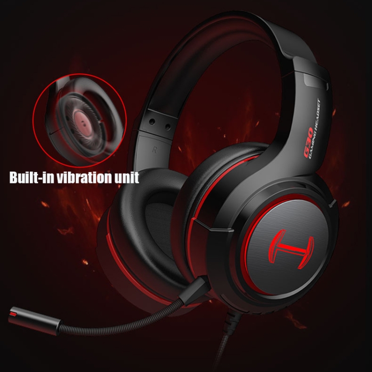 Edifier HECATE G30 Vibration Version RGB USB7.1 Independent Sound Card Professional Gaming Headset with Pluggable Microphone, Cable Length: 2.5m(Black Red) - 3
