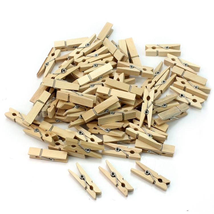  Mini pinzas de madera con cordel de yute para manualidades (1.4  pulgadas, 100 piezas) : Hogar y Cocina
