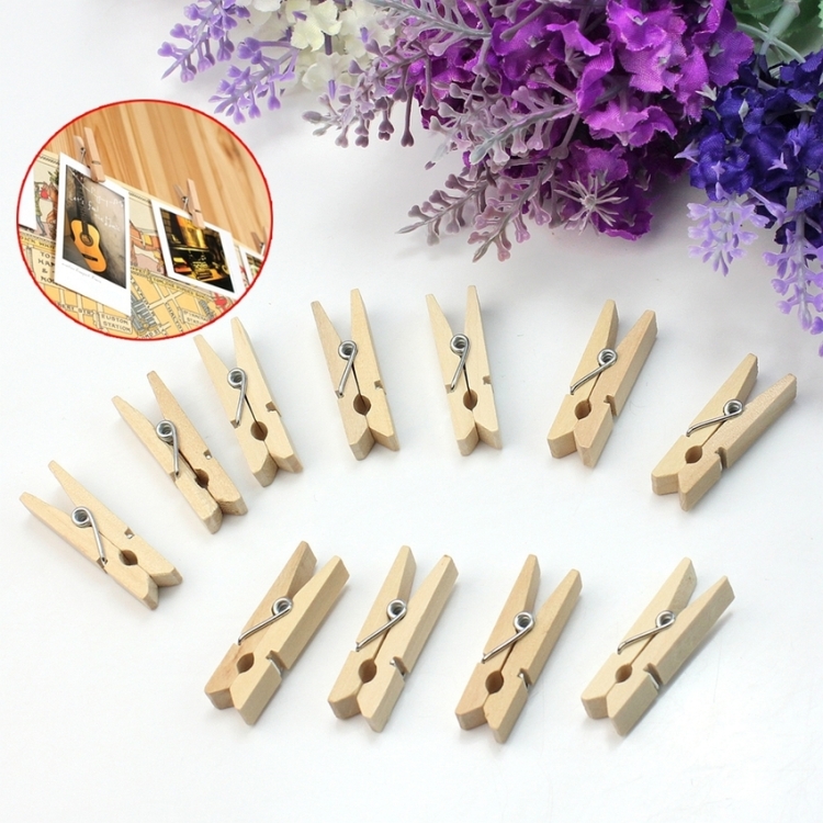 Mini pinzas de madera naturales de 100 piezas, pinzas para decoración de  pinzas para la ropa