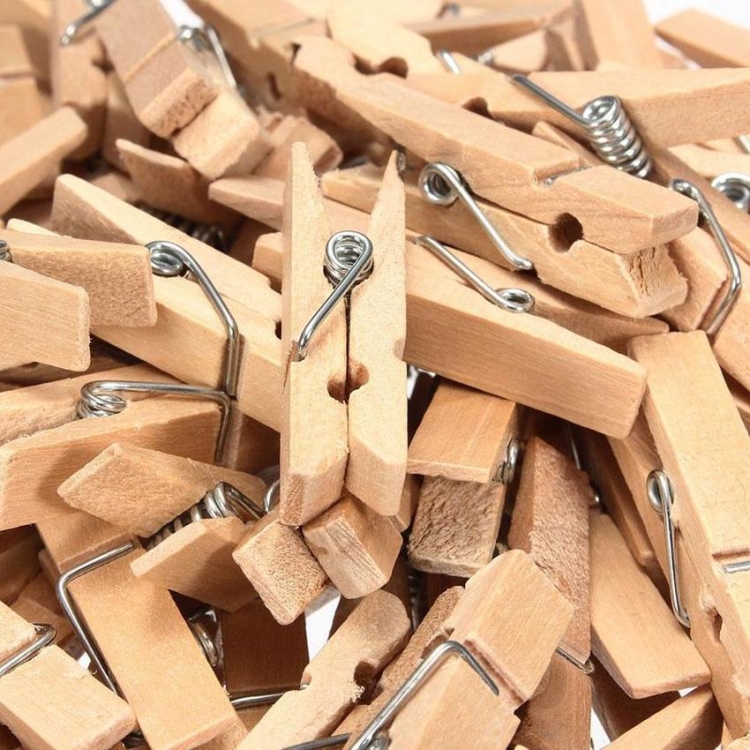 100X Wooden Clothespins Laundry Spring Wood Clothes Pins Crafts for Photo Clips 