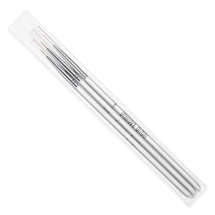 3 PCS Nail Art Brush Crystal Acrylic Thin Liner Drawing Pen Painting Stripes Flower Herramientas de manicura - 5