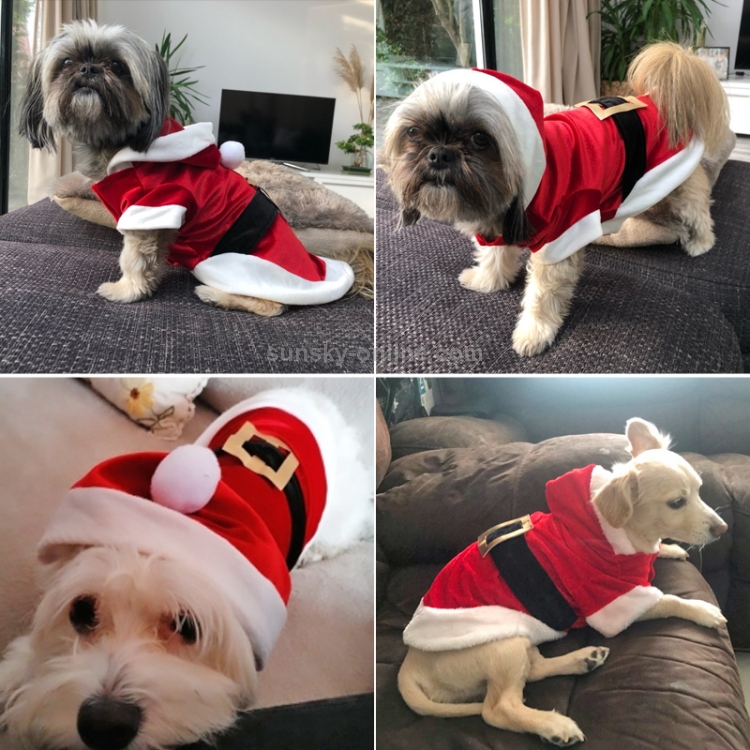hondenkleding voor kleine honden Kerstman Hondenkostuum Winterjassen voor maat: XXS