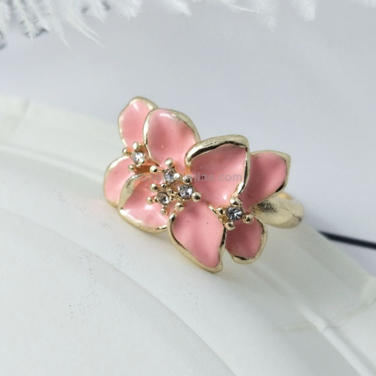 Heart Shaped Pink Enamel Flower Gold Plated Personalized Custom A-Z Initial  Letter Ring | Pink enamel, Heart shapes, Enamel flower