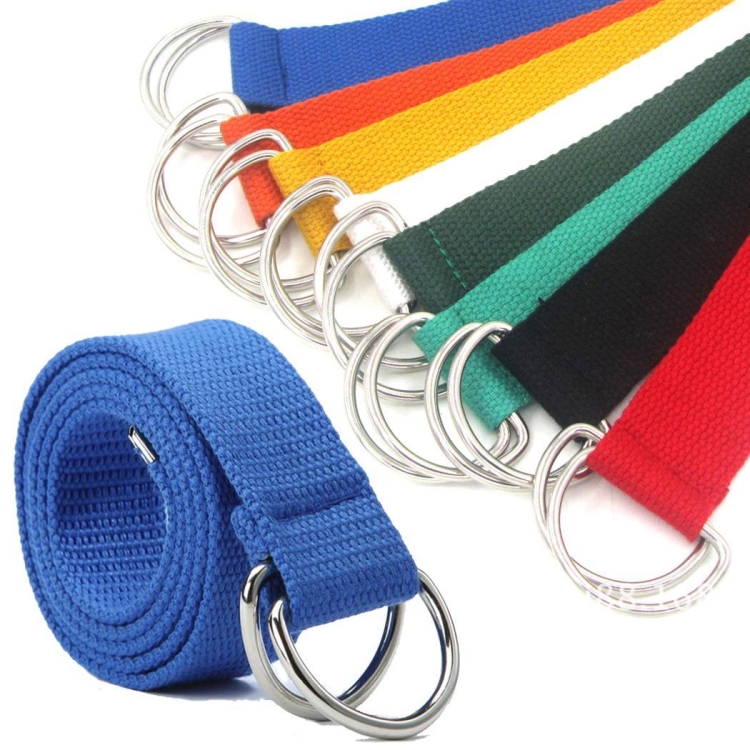 2 pieces unisexe ceintures de taille en toile double anneaux boucle ceinture sangle ceintures solide ceinture decontractee longueur 105 x 3 2 cm jaune