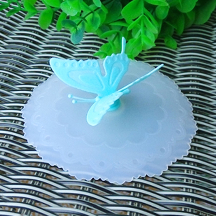 2 PCS Creative Dustproof Silicone Butterfly Transparent Lace Cup Cover(Pink)