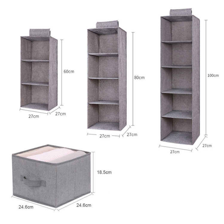 Vier Schichten Mezzanine Schublade Kleiderschrank hängen Lagerung  Aufbewahrungsbox Kleiderbügel (Beige)