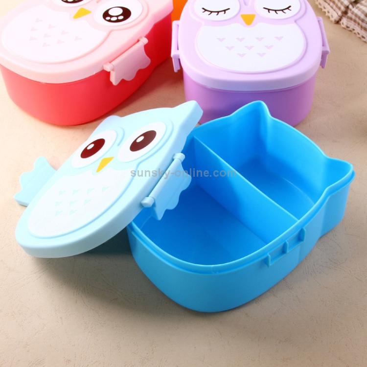 Cartoon Owl Pattern Lunch Box Contenitore per alimenti Contenitore per  picnic Contenitore per bento portatile (blu)