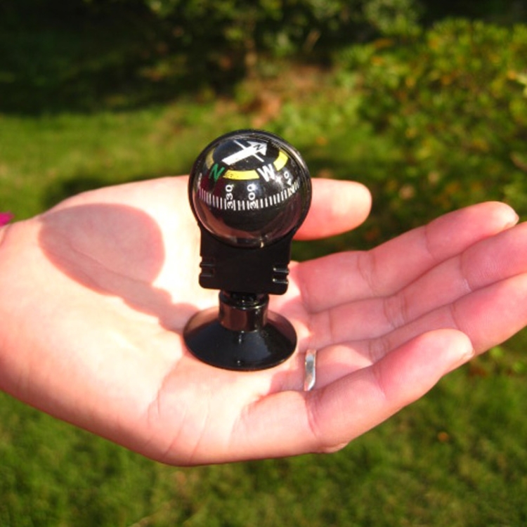 Boussole de navigation d'instrument de boussole de boule de poche boussole  noire de voiture de randonnée extérieure