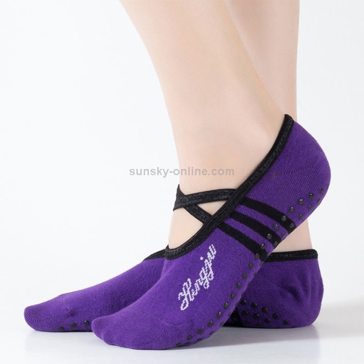  Calcetines de yoga antideslizantes para mujer, calcetines de  silicona antideslizantes para interiores, calcetines deportivos de tubo  medio (morado) : Ropa, Zapatos y Joyería