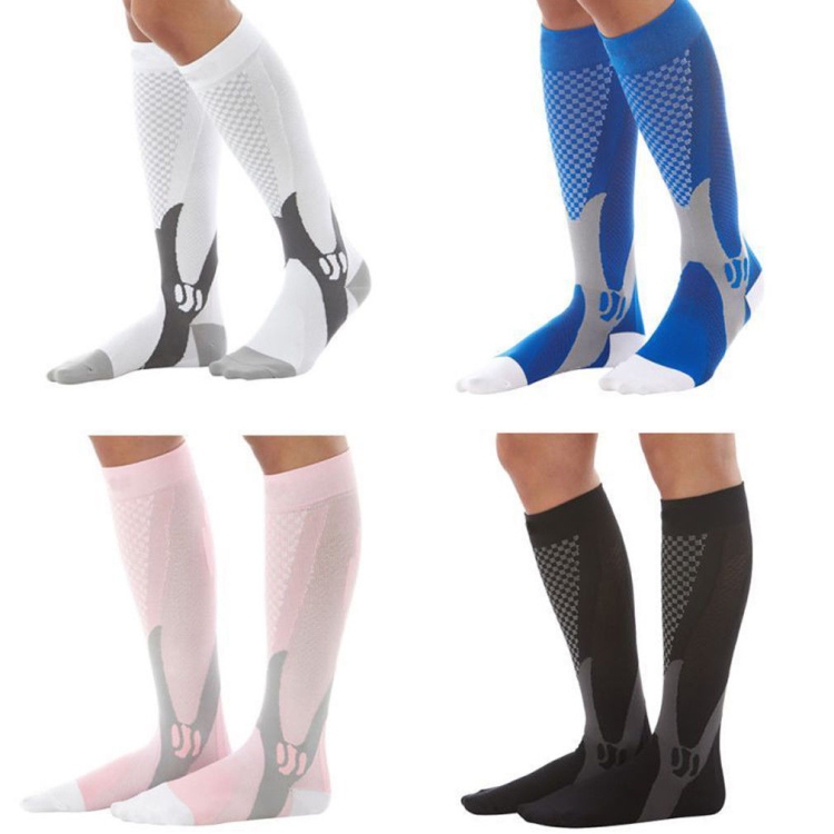 Compression Socks Outdoor Sports Men Women Calf Shin Leg Running, Size :S/M(Pink)
