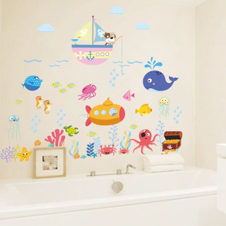 Underwater World Fish Wall Decal Sea Animals Wall Sticker