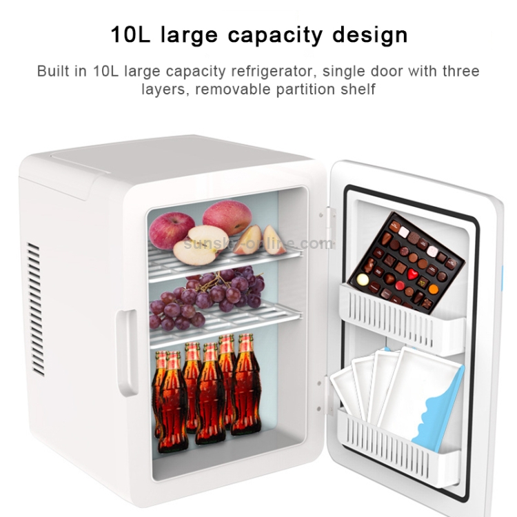 10L Mini-Kühlschrank Auto Home Kleiner Schlafsaal-Kühlschrank mit doppeltem  Verwendungszweck, CN-Stecker (weiß, blau)