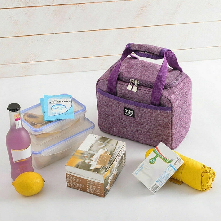 Thickened Handheld Lunch Bag Insulated Bento Bags Kids Lunch Kits(Dark Red) - B6