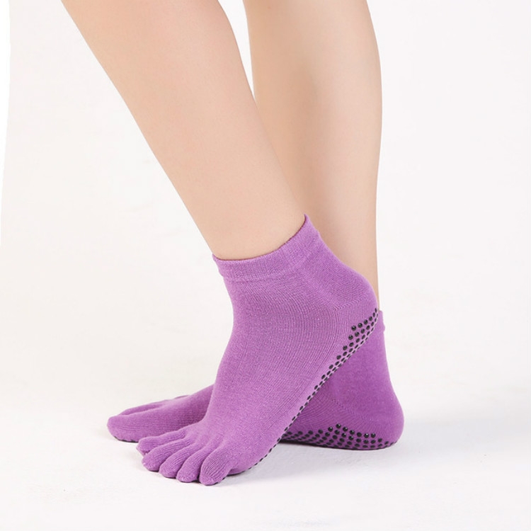 Split-Toe Yoga Socks Combed Cotton Anti-Slip Backless Open