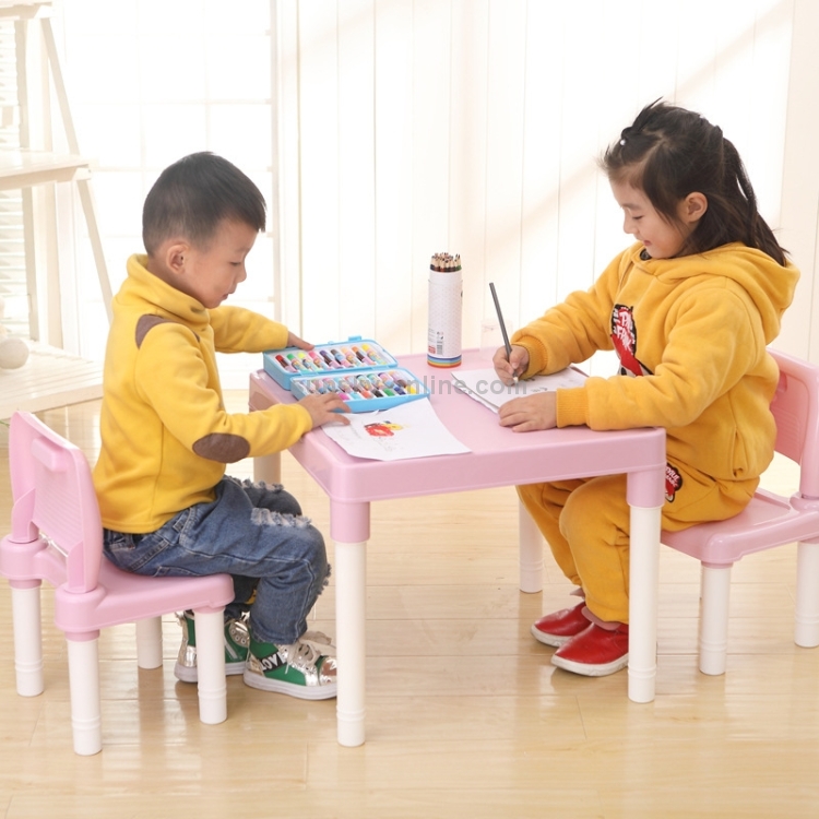 Table d'étude et chaise pliante pour enfants Table de jeu en plastique  (rose)