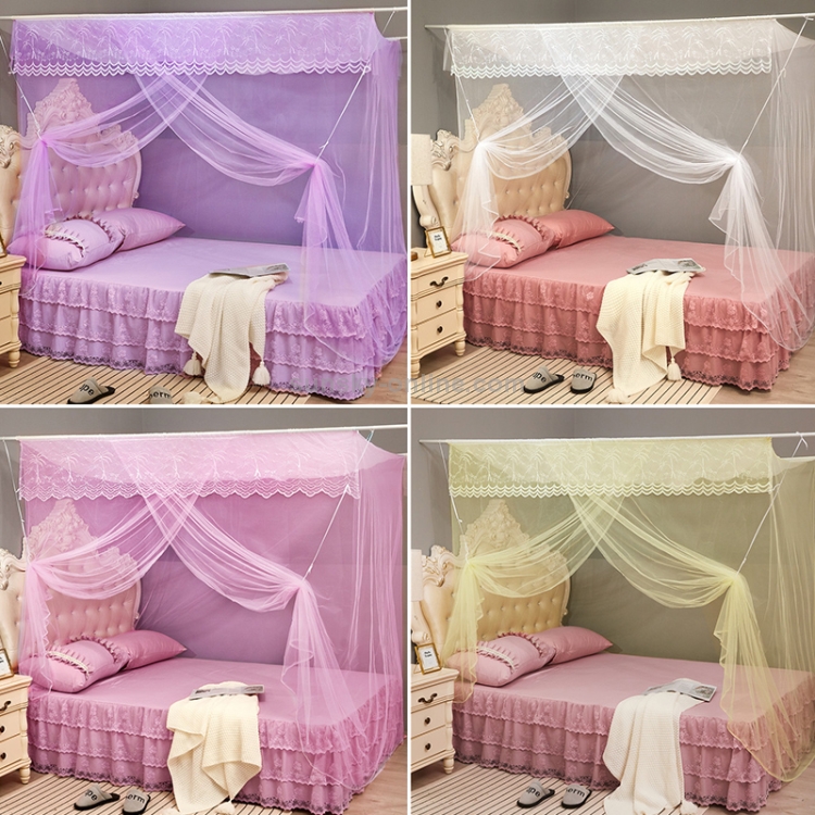 Single-door Mosquito Net Square Roof for Home Student Dormitory, Size:1.8x2.0x1.8  Meters(Purple)