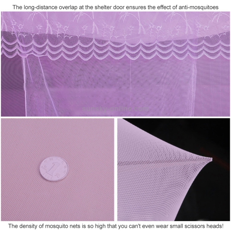 Single-door Mosquito Net Square Roof for Home Student Dormitory, Size:1.8x2.0x1.8  Meters(Purple)