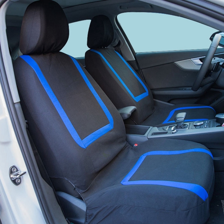 Housse de siège de voiture universelle Polyester tissu housses de siège  d'automobile housse de siège de voiture protecteur de siège de véhicule  accessoires intérieurs 9 pièces ensemble bleu