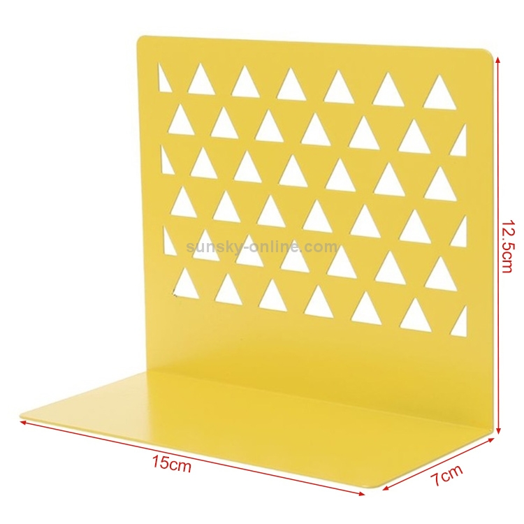 Organizer da scrivania triangolare in metallo Fermalibri Supporto per  supporto da tavolo Scaffale per libri Forniture per ufficio a casa (Giallo)