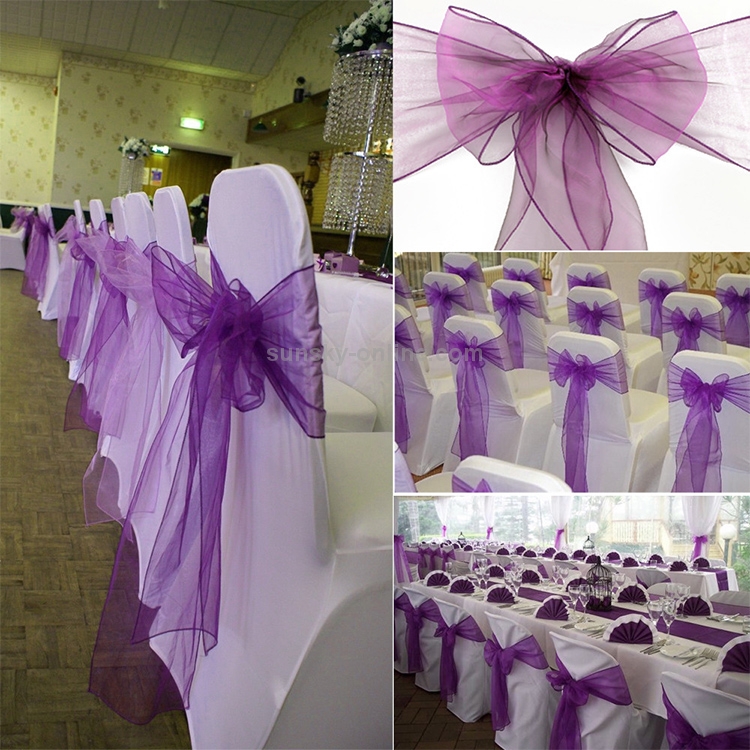 2 pezzi Nastro trasparente Organza Decorazioni per sedie da sposa Fasce  Cintura Nodo Sedia Fasce con fiocco Cravatte Sedie Forniture per banchetti  di nozze (Arancione)