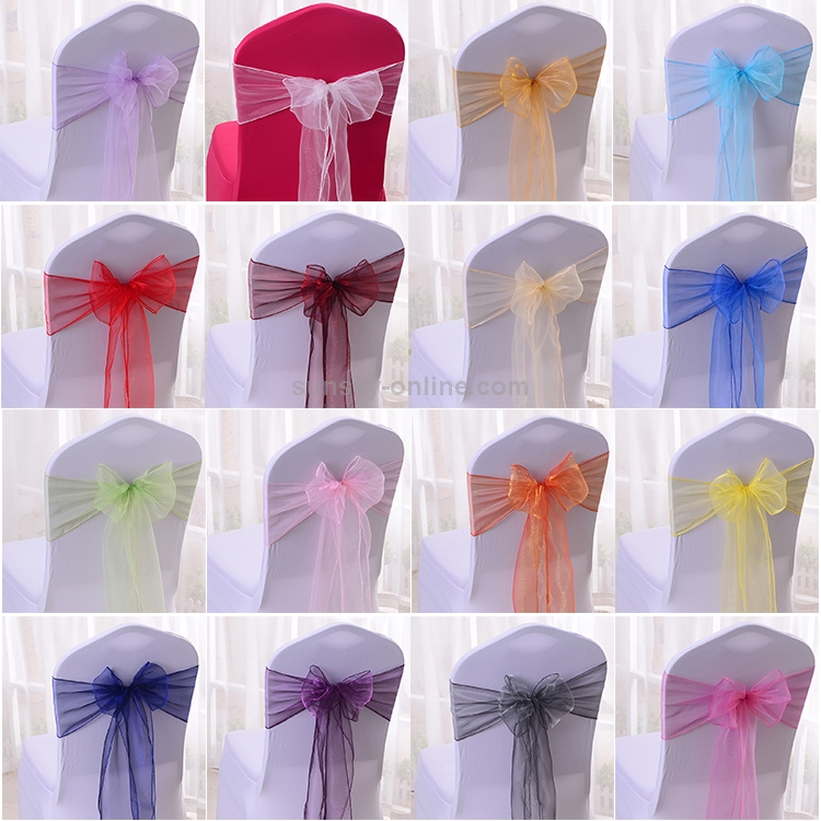 100x Satin Chair Sash Bow Band Chair Cover Tie Knot Wedding Banquet Party Ribbon 