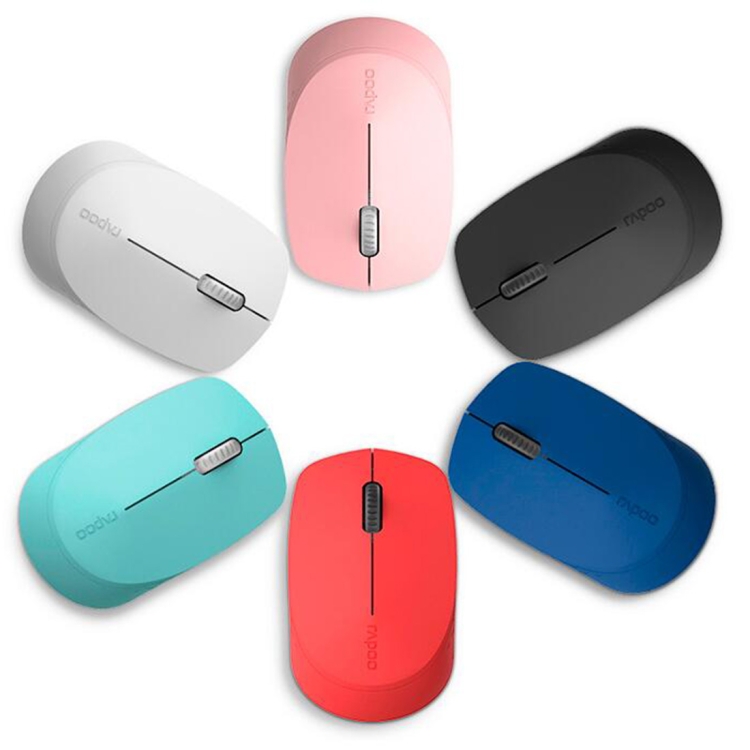 Rapoo M100G 2.4GHz 1300 DPI 3 botones Office Mute Home Pequeño ratón inalámbrico portátil con Bluetooth (gris oscuro) - 1