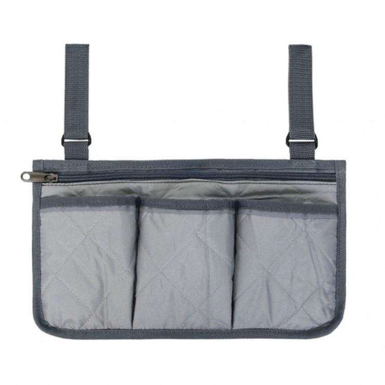 Walking Aid Wheelchair Armrest Side Storage Bag Car Storage Hanging Bag (Gray)