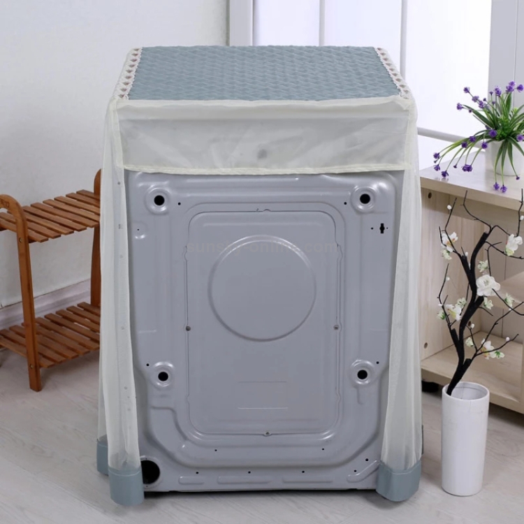 Stoffspitze Automatische Waschmaschine Staub Sonnenschutzabdeckung für  Walze (Rose Hellblau)