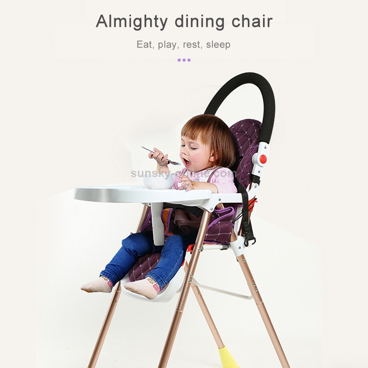 3 in 1 seggiolone portatile pieghevole multifunzionale per bambini  seggiolino da pranzo regolabile sedia a dondolo per bambini (viola)