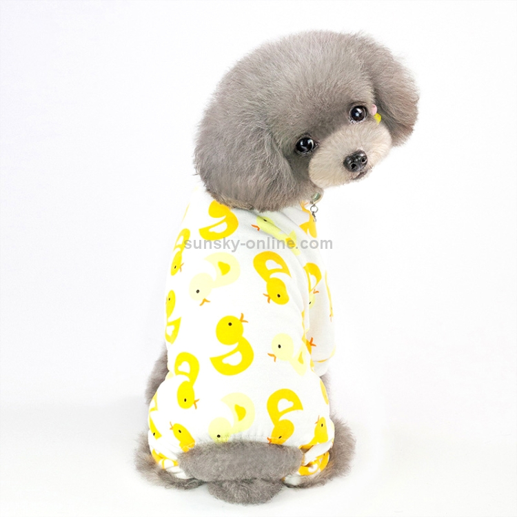 2 PCS Cute Small Dogs Pajamas for Pet Dogs Cat Clothes, Size:M(Duck)