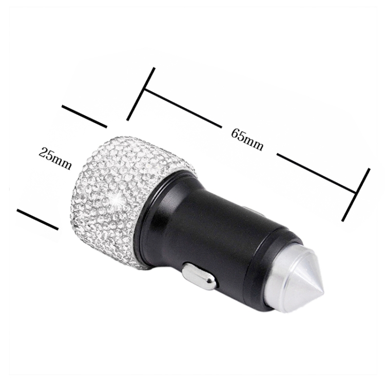 Diamond Car Dual USB Charge Mobile Phone Safety Hammer Charger(AB illusion) Diamond Car Dual USB Charge Mobile Phone Safety Hammer Charger(AB illusion)