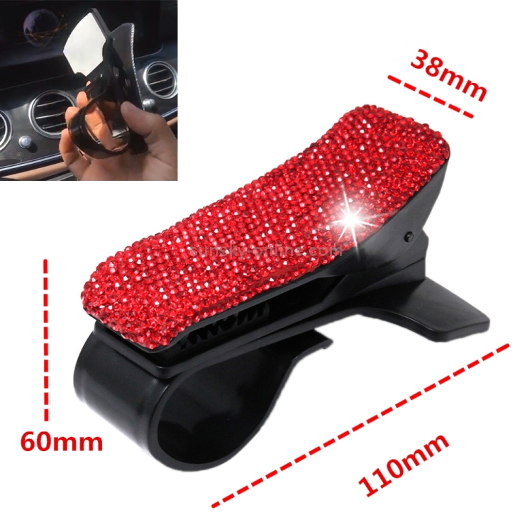 Diamond Car Phone Holder 360 Degree Rotating Creative Car Dashboard Mobile Holders(Red) Diamond Car Phone Holder 360 Degree Rotating Creative Car Dashboard Mobile Holders(Red)