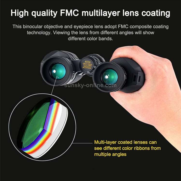 Eyeskey 8X30 High-definition Portable Binoculars Low Light Night