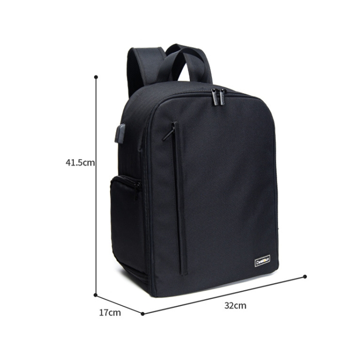 CADeN Shoulder Digital Camera Bag Outdoor Nylon Photography Backpack(Black (Big size)) - 1