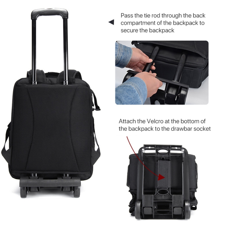 CADeN Shoulder Digital Camera Bag Outdoor Nylon Photography Backpack(Black (Big size)) - 5