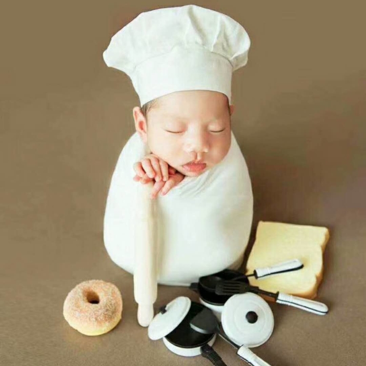 Wrap 1 Newborn Babies Photography Clothing Chef Theme Set