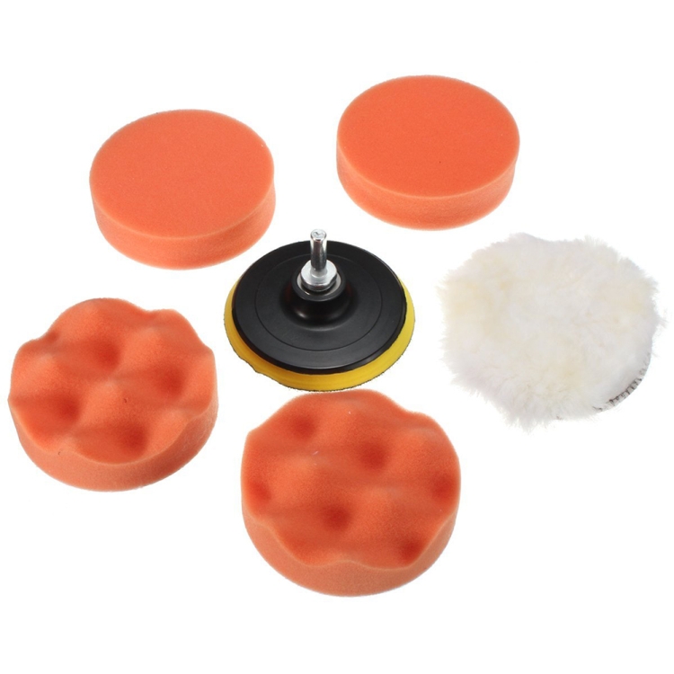 7 in 1 Buffing Pad Set Thread Auto Car Polishing Pad Kit for Car Polisher, Size 5 inch