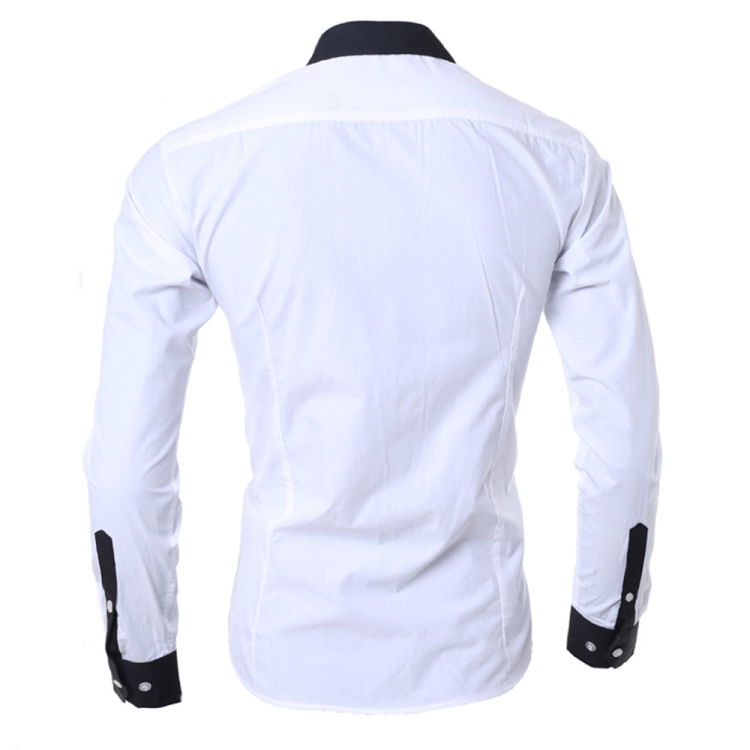  Camisa blanca de los hombres de manga larga Homme diseño de  negocios Casual Slim Fit Camisas de vestir : Ropa, Zapatos y Joyería