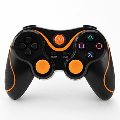 Desigualdad Nadie administrar Controlador de juegos de Bluetooth inalámbrico de goma ABS para el host de  la consola de juegos PS3 (Naranja negra)