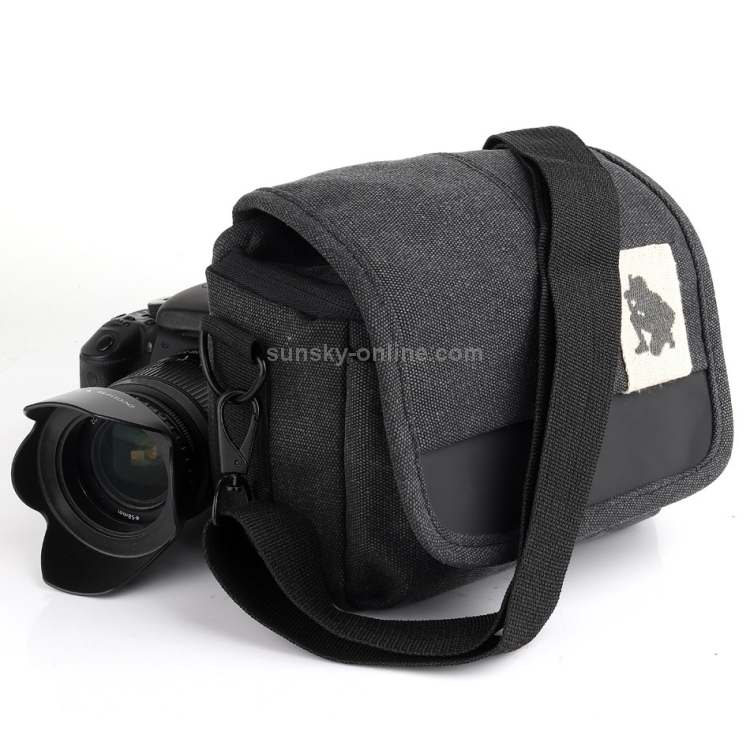 Universal DSLR Camera Shoulder Bag Canvas Photo Handbag, External size: 19 x 17 x 10mm(Black) - 1