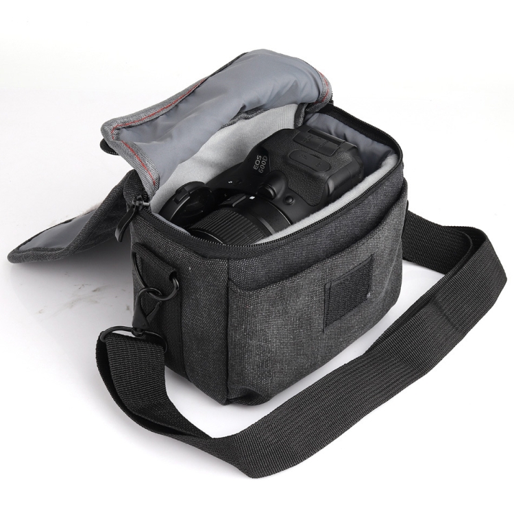 Universal DSLR Camera Shoulder Bag Canvas Photo Handbag, External size: 19 x 17 x 10mm(Black) - 2