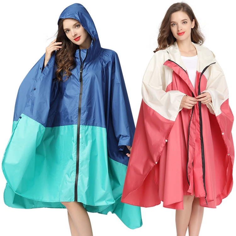 Capa impermeable para mujer de color con costura, capa impermeable