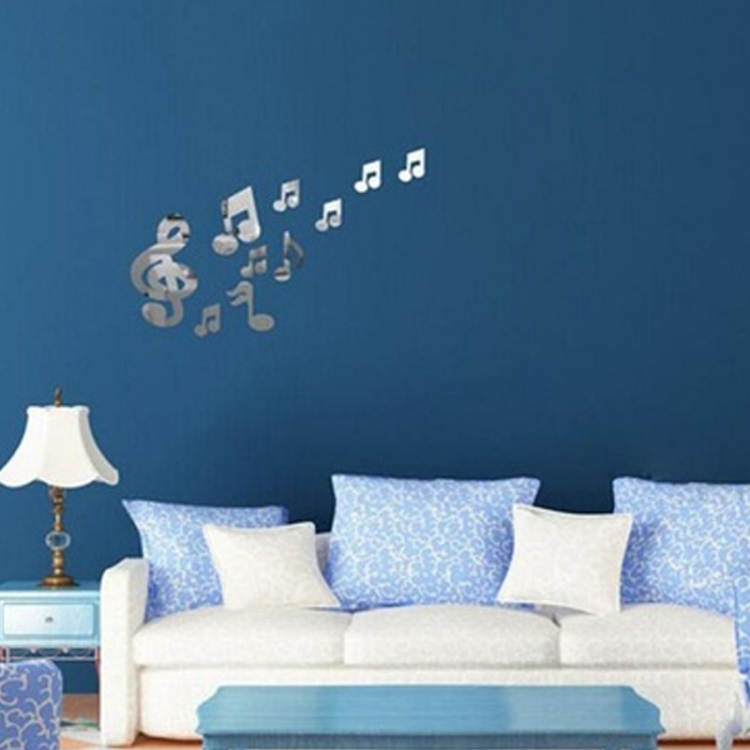 3d note musicali acrilici specchi wall sticker home decor