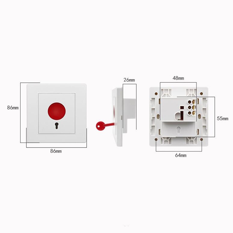 Botón de llamada de emergencia de alarma de ayuda manual de reinicio de tecla PA86 de 5 piezas - 4
