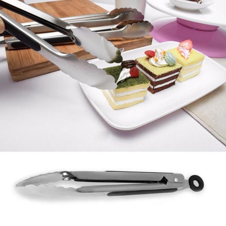 Stainless Steel Silicone Handle Kitchen Food Meat Barbecue Clip, Size:12  inch