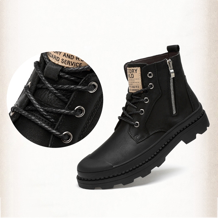 Botas para hombre Botas Martin de cuero para hombre Zapatos altos de  Inglaterra para hombre, Talla: 42 (Zapatos negros desnudos)