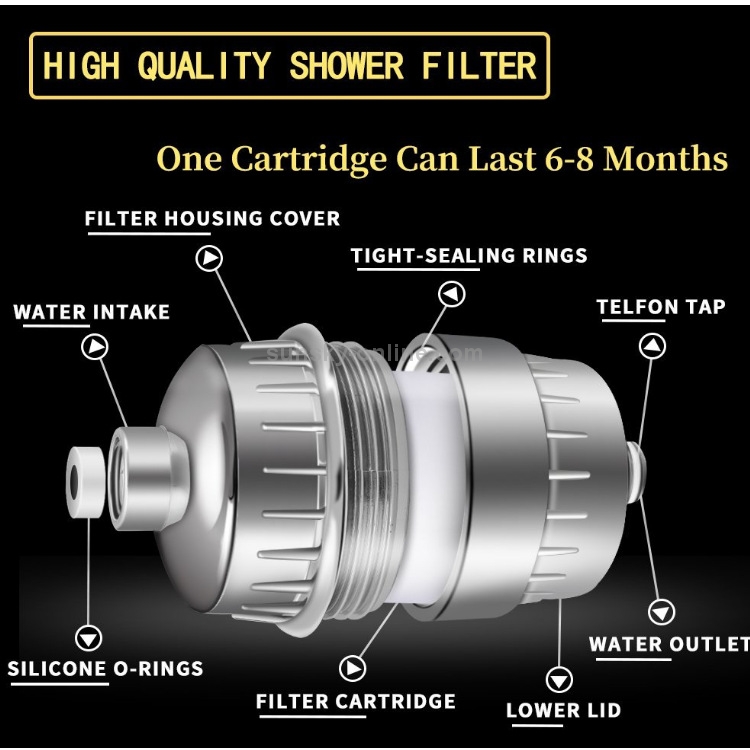 Filtro per doccia da bagno a carbone attivo da 10-15 strati Filtro per  acqua da bagno Purificatore Set doccia per acqua (Filtro per depuratore  d'acqua)